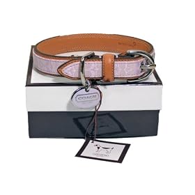 Coach Lilac Signature Dog Collar w/Charm (Medium)