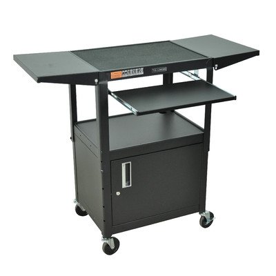 Adjustable AV Cart w 2 Drop Leaf Shelves
