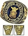 Air Force Ring 18k Heavy Gold Electroplate with Stone - Military Ring ~ Great Gift Idea! BEST SELLER!
