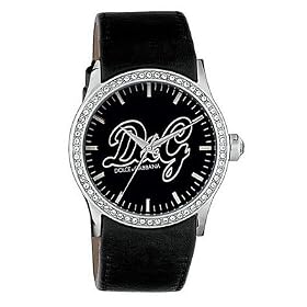 D&G Ladies Watch DW0267 Popular Quartz with Black Dial and Black Leather Strap