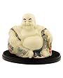 Ivory shade Resin Laughing Buddha Statue on a Base