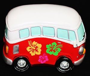 VW COMBI RED MONEY BOX