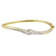 14K Yellow Gold Diamond Bangle Bracelet - 1.00 Ct.
