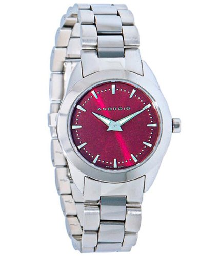 Android Women's Skyline Swiss Red Dial Lady Stainless Steel & Tungsten Bracelet Watch