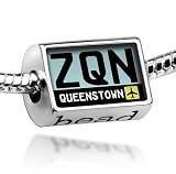 Beads "Airport code "ZQN / Queenstown" country: New Zealand - Pandora Charm & Bracelet Compatible