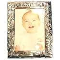 Silver plated baby christening picture frame
