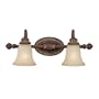 Capital Lighting 1922EC-252 Westwood Collection 2-Light Vanity Fixture, English Chestnut Finish with Mist Scavo Glass