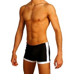 Mens Black Insert Boxer Swimsuit Gary Majdell Sport