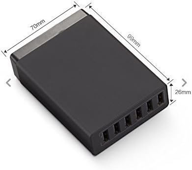6 port USB 50w 2.4amp Charger for Apple Iphone 4-5-6 / 6 Plus, Ipad Air 2 / Mini 3, Samsung Galaxy S6 Quick charge of other intelligent devices （black）