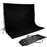 Lightfox� HISY02Set_schwarz3m Hintergrundsystem inkl. Hintergrundstoff 3 x 3m mit Tragetaschevon "Lightfox�"