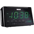 RCA RC40 AM/FM Alarm Clock Radio with Large Green LED Display (Black)