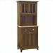 Home Styles Furniture Cherry Wood Buffet with Natural Wood Top and 2-Door Panel Hutch