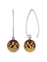 Sterling Silver Swarovski Elements Washington Spirit Ball Earrings