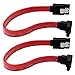2-Pack Red 90 Degree Right-Angle 6.0 Gbps SATA III Data Cable with Locking Latch Plug 180mm/7.08inch