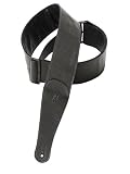Levy's Leathers Garment Leather Guitar Strap,Black