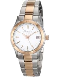 Kenneth Cole New York Womens KC4930 Modern Core Silver Dial Rose Gold Bezel and Bracelet Watch