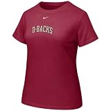 Nike Arizona Diamondbacks Ladies Crimson Arch Lettering Crew T-shirt