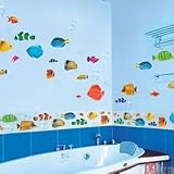 Home Decor Mural Art Wall Paper Stickers -Cartoon fish PST2019