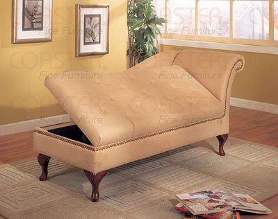 Union Square Chaise Lounge in Brown/Tan Microfiber Union Square