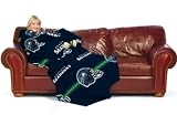 Seattle Seahawks Comfy Throw Blanket With Sleeves Fleece Loose Fitting Sleeves Machine Washable