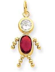 14k Gold January Boy Birthstone Charm