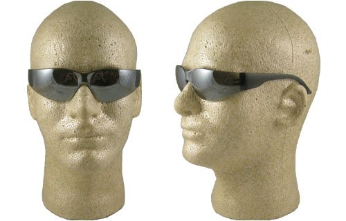 Starlite SM Safety Glasses - Gray Temple - Silver Mirror Lens