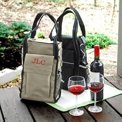 Black Insulated Wine Cooler Tote
