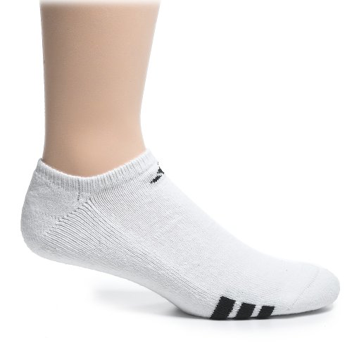 adidas Men's 3-Stripe No Show Sock, White, 10-13, 3-Pack