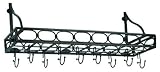 Old Dutch 103RQ 36 Inch x 9 Inch x 11.75 Inch Antique Bronze Bookshelf Pot Rack with 8 Hooks