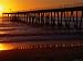Golden Sun Sets over the Water and Pier at Hermosa Beach Art Photographic Poster Prin...