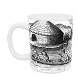 Florida Indians Storing their Crops in the Public Granary, from 'Brevis Narratio', engraved by Theodore de Bry (1528-98) 1591 (engraving) (b&w photo) (see also 223434) by Jacques Le Moyne - Mug - Standard Size
