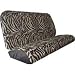 Car Truck SUV Zebra Tiger Black Tan Rear Bench or Small Truck Seat Covers Black 2 piece Universal Print Vehicle Seatcovers