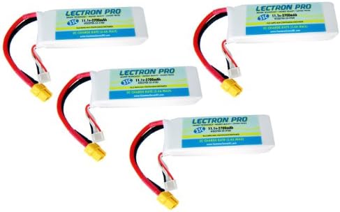 4-Pack of Lectron Pro 11.1 volt - 2700mAh 35C Lipos with XT60 Connectors for DJI Phantom