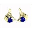 14K Yellow Gold Tanzanite and Diamond Earrings