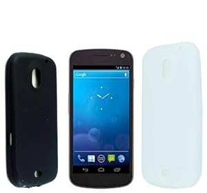 BLACK + WHITE COLOUR SILICONE PROTECTION CASE COVER FOR SAMSUNG GALAXY NEXUS S i515/i9250