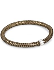 Roberto Coin "Fifth Season" Brown Silver Primavera Stretch Bangle Bracelet