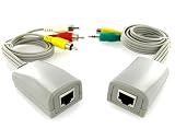 S-Video Balun with 3.5mm Audio to 3 RCA Composite Cable PC to TV