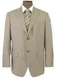 Oscar De La Renta Mens 2 Button Beige Silk Sport Coat / Blazer / Jacket - Size 42L