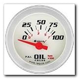 Equus 2 Electric Oil Pressure Gauge White Face Dial