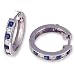1.15 Carat Channel Set Diamond & Sapphire Earrings in 14k White Gold (with Safety Lock)