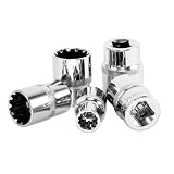 Neiko 19-Piece 1/2-Inch Drive Penta Universal Spline Socket Set - Metric