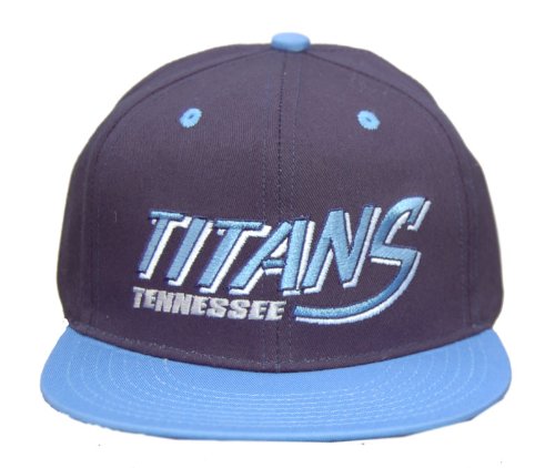 NFL Vintage Tennessee Titans Cotton Flatbill Snapback Hat Cap - Navy Blue