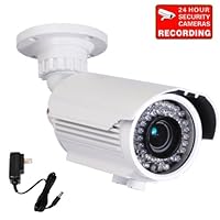 Videosecu 700TVL Built-in 1/3'' Sony Effio CCD Bullet Security Camera High Resolution Day Night Vision Outdoor 42 IR Infrared LEDs Varifocal Lens Camera for CCTV DVR Surveillance System with Free Power Supply A80