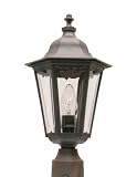 Adjusta-Post Classic One-Light Outdoor Post Top Lantern, Rust with Clear Acrylic Beveled Lens #S74TC-RU