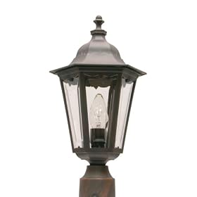 Adjusta-Post Classic One-Light Outdoor Post Top Lantern, Rust with Clear Acrylic Beveled Lens #S74TC-RU