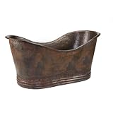 Premier Copper BTD67DB Double Slipper Bathtub Freestanding Tub,