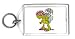 Keychain with lady, shell, green, body, individuals, individual, humans, person, human, persons, parasol, people, turtle