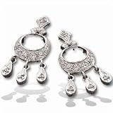 14K White Gold Diamond Chandelier Earring