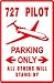 727 PILOT PARKING plane airline travel sign