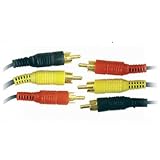 3 RCA Phono to Triple Phono Audio Video Cable Lead 10m